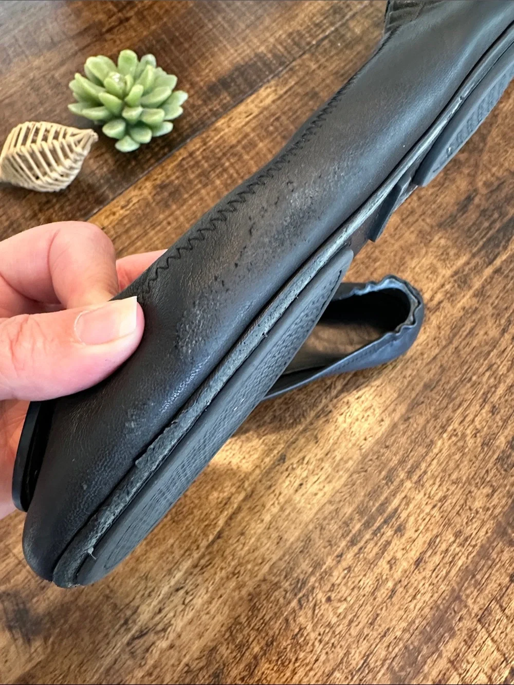 Tory Burch | Minnie Travel Ballet Flats Black Leather Tonal Logo, Size 7.5